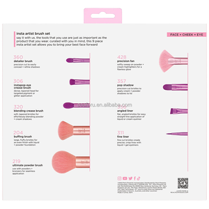 0071 Kit <span class=keywords><strong>de</strong></span> 9 Pinceaux <span class=keywords><strong>de</strong></span> Maquillage Professionnels Luxueux en Synthétique <span class=keywords><strong>de</strong></span> Qualité Supérieure <span class=keywords><strong>Real</strong></span> <span class=keywords><strong>Technique</strong></span> Insta Artist, Personnalisable avec Logo - Product Image 4