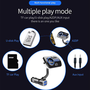 Transmisor FM Universal para Auto con Bluetooth, Cargador USB Dual, Frecuencia Ajustable de 108MHz, Múltiples Modos de Reproducción, Función de Memoria Automática y Luz RGB - Product Image 2
