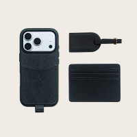 Casing Ponsel Kulit Asli Saffiano Premium Dengan Kantong Earphone/dompet/gantungan kunci Grosir Casing Ponsel untuk iPhone