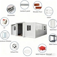 Maison conteneur extensible personnalisée, structure en acier préfabriquée modulaire, maison modulaire en kit pour logement temporaire résidentiel
