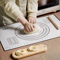 Tapis de cuisson en silicone surdimensionné 80/70/60 cm, tapis à pâtisserie pour rouler et pétrir, cuisine, crêpes, pâte à pizza, antiadhésif, tapis à pâtisserie