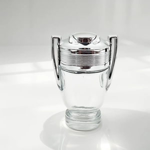 लक्जरी 100 मिलीलीटर इत्र की बोतल के साथ स्क्रीन प्रिंटिंग के लिए ट्रॉफी आकार में कैप खाली स्प्रे ग्लास बोतल - Product Image 5