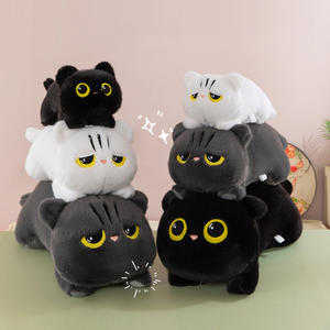 CPC CE Venta al por mayor <span class=keywords><strong>de</strong></span> animales <span class=keywords><strong>de</strong></span> peluche: Adorable almohada <span class=keywords><strong>de</strong></span> peluche <span class=keywords><strong>de</strong></span> gato negro acostado, juguete <span class=keywords><strong>de</strong></span> peluche largo para dormir, ideal para regalos <span class=keywords><strong>de</strong></span> cumpleaños. - Product Image 1