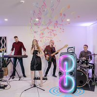 Haut-Parleur Chariot Karaoké 10 Pouces 40W Sans Fil Haute Puissance avec Lumière LED, Micro, Multimédia pour Fête DJ et Scène
