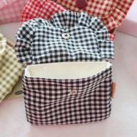 Pochette à carreaux mignonne, mini sac de rangement pour serviettes hygiéniques, porte-cartes pour étudiantes, organiseur d'identité, trousse de maquillage portable, porte-monnaie