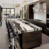 Panneau de salle de bain en marbre naturel noir et blanc, comptoir de cuisine, panneau de marbre de luxe poli pour salle de bain