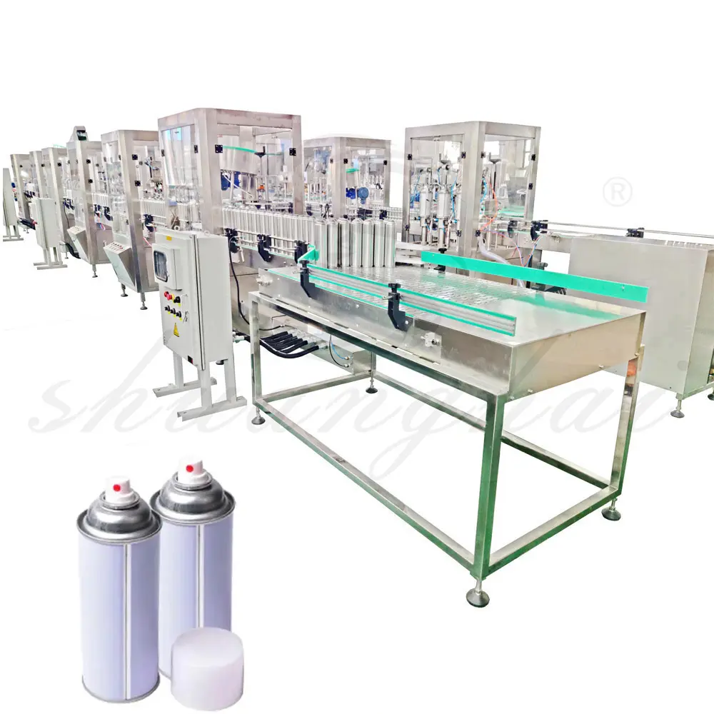 China Leading Filler Aluminium Can Sealing Machine Paint Sunscreen Aerosol Spray Filling Capping Machine