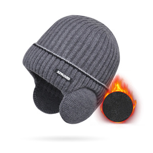 Venta al por mayor <span class=keywords><strong>de</strong></span> diseñador <span class=keywords><strong>de</strong></span> moda personalizado orejeras térmicas <span class=keywords><strong>de</strong></span> punto suave cálido invierno <span class=keywords><strong>Running</strong></span> Beanie sombrero niños mujeres hombres sombreros <span class=keywords><strong>de</strong></span> invierno para hombres - Product Image 1