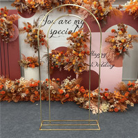 Arche de mariage en métal doré en gros, cadre de fond, support de fleurs pour la décoration de scène de mariage et de fête
