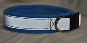 ปลอกคอสุนัขปรับได้, ขนแกะเรียงราย, สีฟ้าคราม, สะท้อนแสง, - Product Image 2