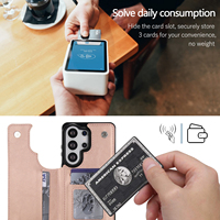 Étui portefeuille magnétique avec porte-cartes en cuir PU de luxe, fentes pour cartes, étui à rabat pour téléphone Samsung Galaxy S26 S25 A57 A53 A56