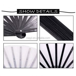 Abanico Plegable Grande y Colorido de Tela y Bambú de 24 Pulgadas para Hombres/Mujeres, Regalo para Baile, Festival, en Stock - Product Image 5