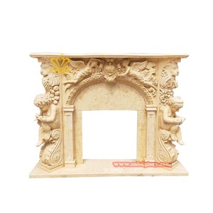 Eleganti <span class=keywords><strong>statue</strong></span> <span class=keywords><strong>in</strong></span> <span class=keywords><strong>marmo</strong></span> per interni Hotel soggiorno arredamento caminetti a due piani mensola del camino - Product Image 4