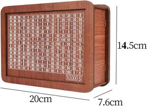 Tirelire <span class=keywords><strong>Caisse</strong></span> Forte en Bois pour Épargne, Boîte Épargne <span class=keywords><strong>d</strong></span>'Argent en Bois avec Objectif et Nombres (10000) - Product Image 3