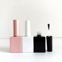 Échantillon Gratuit Usine Personnalisé Mat Brillant Éclatant Carré Rectangulaire Flacon en Verre pour Gel UV Vernis à Ongles Huile avec Bouchon en Verre OEM/ODM