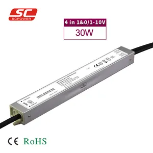 Mwsc — pilote LED 30W, 350mA, pilote étanche ip67, 0-10V/1-10V, 10V, PWM, bande fine 4 en 1