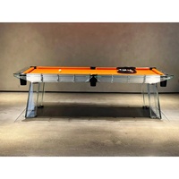 Table de billard professionnelle de luxe moderne pour 9 boules, table de snooker extérieure avec plateau en ardoise et rail en verre, directement de l'usine