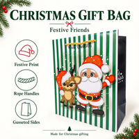 Sacs en papier de Noël personnalisés avec logo imprimé, sacs cadeaux en carton blanc avec poignées pour les achats de Noël et l'emballage de détail