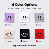 Lot de 6 écussons brodés thermocollants motif sourire pour vêtements, chapeaux, sacs, chaussures, chaussettes, pour cadeaux DIY, activités commerciales et décoration