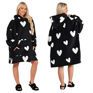 OEM Women's 100% Cotton Breathable Winter Lined Oversized Boxy Heavy Weight Hoodies with Puff Print and Letter Design - Product Image 2