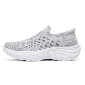 Lightweight Breathable Mesh Slip-On Walking Shoes Round Toe <b>EVA</b> Midsole Rubber Outsole All Seasons Casual Sneakers - Product Image 2
