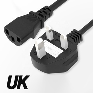 Cáp nguồn máy tính 3 chân dài 1,5m/1,8m với đầu cắm UK/US/EU/AU, đầu nối đực BS và đầu nối cái IEC dành cho bộ chuyển đổi nguồn, thiết bị điện tử tiêu dùng - Product Image 3