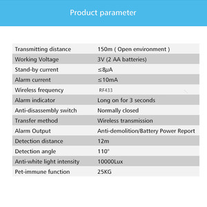 Détecteur de mouvement PIR extérieur GSM en plastique 433 MHz, détecteur de mouvement étanche pour système d'alarme domestique - Product Image 6