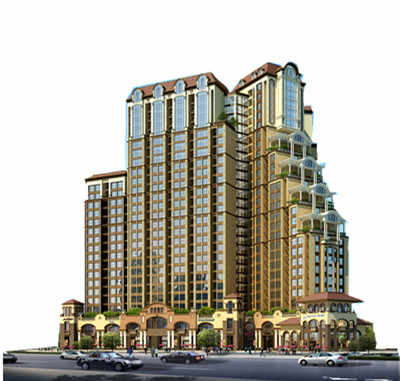 View of Low Cost High Rise Design - Prefab Modular Steel Frame