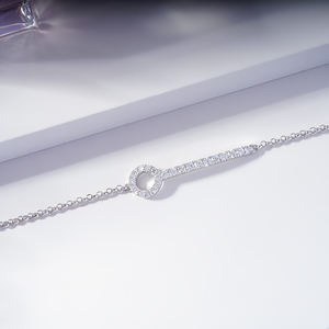 Starsgem 0.6ct 1.6mm & 2.1mm Round Brilliant Cut Lab Grown Diamond 18K <b>White</b> <b>Gold</b> Unisex Luxury <b>Bracelet</b> - Product Image 4