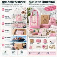 Sac fourre-tout en toile à rayures de couleur bonbon, personnalisé avec broderie, nouveau design, avec soufflet de fond et poche avant pour le shopping