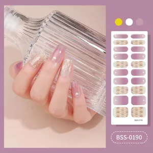 Factory Supplier New Gel Nail Stickers Self Adhesive Semi Cured Gel Nail Polish Strips Gel Nail Sticker