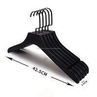 Tissu en bois massif moderne avec logo personnalisé pantalon pantalon costume chemise cintres blancs légers antidérapants cintres en bois noir