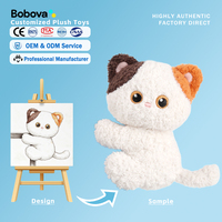 Peluche chat calico mignon, animal de compagnie apaisant pour anniversaire, ultra doux en tissu polyester, brodé, rembourré en coton PP, mini cadeau