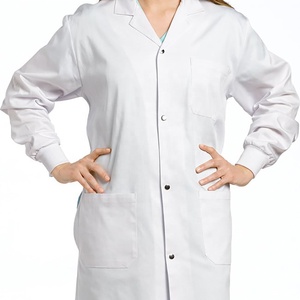 Camice Medico Bianco a Maniche Lunghe per Uomo e Donna, Uniforme da Laboratorio per Farmacia e Bellezza, Camici Bianchi da Ospedale - Product Image 3