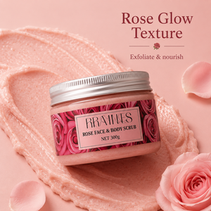 Gommage visage et <span class=keywords><strong>corps</strong></span> parfumé à la rose 300g Exfoliant Élimine les peaux mortes tenaces pour une peau douce et lisse - Product Image 3