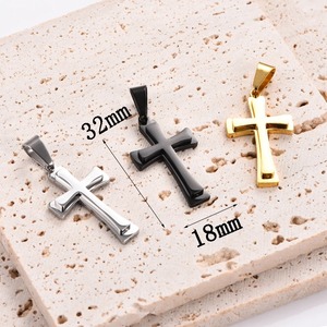 Collier pendentif croix vintage en acier inoxydable, style punk, chaîne pour homme, bijou cadeau - Product Image 2