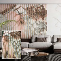Panneaux de plafond en PVC marbré à 10 rainures, imperméables, panneaux muraux 3D rainurés pour revêtement décoratif de plafond et de murs intérieurs et extérieurs