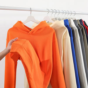 High Quality 480g No <b>Strings</b> Blank Fleece Drop Shoulder <b>Hoodies</b> Men Cotton Pullover Wholesale Custom Printing Embroidery <b>Hoodies</b> - Product Image 2