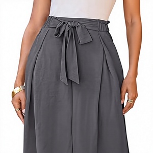 Pantalones Palazzo de Cintura Alta con Lazo para Mujer, Pierna Ancha, Corte Holgado, Elegantes, Casuales, para Oficina, Largos, Cómodos y a la Moda - Product Image 4