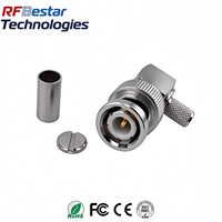 Connecteur RF coaxial mâle BNC à sertir à 90 degrés en laiton pour câbles RG58, LMR200, LMR195, RG223, RG400, RG142