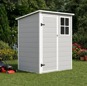 <span class=keywords><strong>Caseta</strong></span> de Almacenamiento Exterior de 6x8 pies, <span class=keywords><strong>Caseta</strong></span> de Plástico <span class=keywords><strong>para</strong></span> Herramientas de Jardín, <span class=keywords><strong>Estructura</strong></span> de Acero <span class=keywords><strong>para</strong></span> Uso en Almacenes y Hogares - Product Image 6