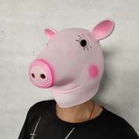 Masque de tête en latex de cochon rose pour Halloween, cosplay, mascarade, farce, costumes de fête fantaisie