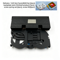Refroidisseur de processeur pour mini PC 125W avec 3 caloducs en cuivre, base en cuivre, ailettes en aluminium, kit double ventilateur 1225 8020, roulement FDM