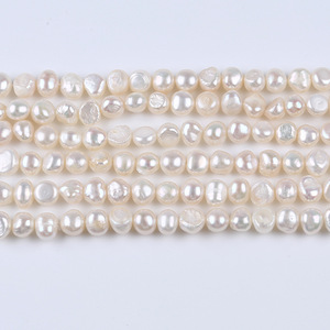 ไข่มุกน้ำจืดธรรมชาติจูจี้ ขนาด 6-7 มม. รูด้านข้างแบบสองด้าน สำหรับงาน DIY วัสดุทำเครื่องประดับ รูปทรงบาโรก ไข่มุกเม็ดเดี่ยว - Product Image 1