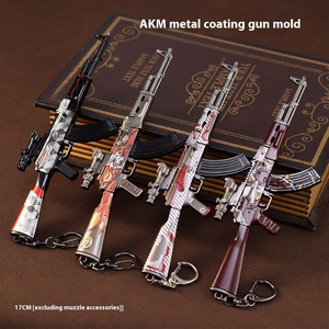 Arma caliente AKM 17CM <span class=keywords><strong>Full</strong></span> Metal Aleación de Zinc pistola modelo de alta velocidad electrónico PUBG llavero juguete nueva función ornamento de tiro - Product Image 5