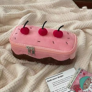 <b>Small</b> Zipper Cosmetic Case Cherry Cake Shaped Pen Bag Makeup Multifunction Cosmetic Brush Pencil Storage Toilet Bag - Product Image 2