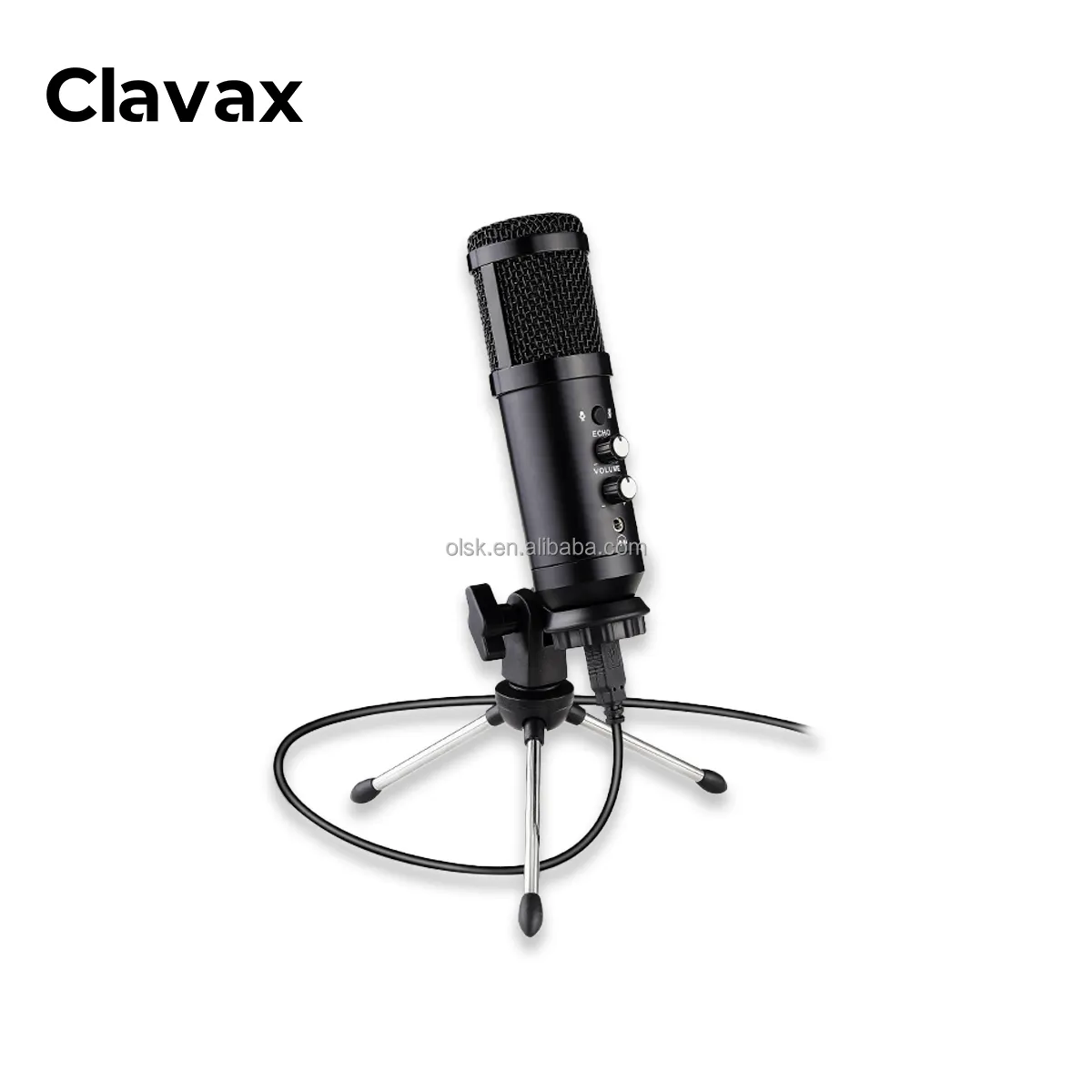 Clavax CLUSB-868 professionale cablato microfono a condensatore Computer USB Set di supporto per microfono per Home Gaming Studio di registrazione
