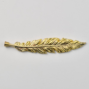 Adorno Metálico con Forma de Hoja de Pluma, Aleación de Zinc, Chapado en Oro, Grande y Pequeño, Decoración para Hogar, Oficina, Estudio, Estilo Bohemio - Product Image 4
