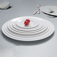 Vaisselle de restaurant de 11 pouces grande assiette de chargeur de mélamine ronde blanche