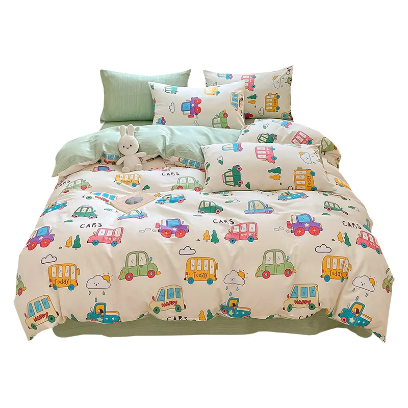 Có Thể Bán Được 100% Cotton Hàn Quốc Phong Cách Bộ Đồ Giường Đặt In Cotton Bán Buôn Hỗ Trợ OEM Bộ Đồ Giường Đặt Đối Với Trang Chủ